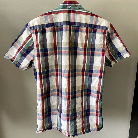 Ben Sherman Plaid Short Sleeve Button Up Shirt - Picture 4 of 4